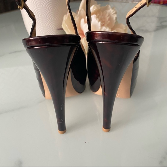 Giuseppe Zanotti Patent Leather Platform Slingback Peep Toe Sandals - Picture 11 of 14